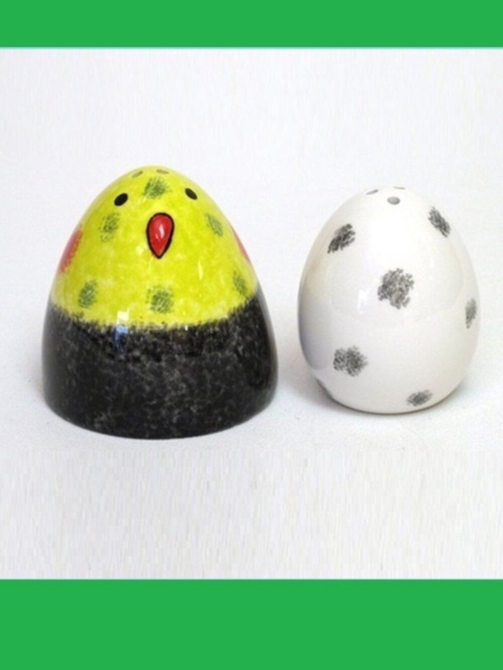 Ceramic Birdy (2" tall) with Egg (1 3/4" tall) Salt & Pepper Set 35906